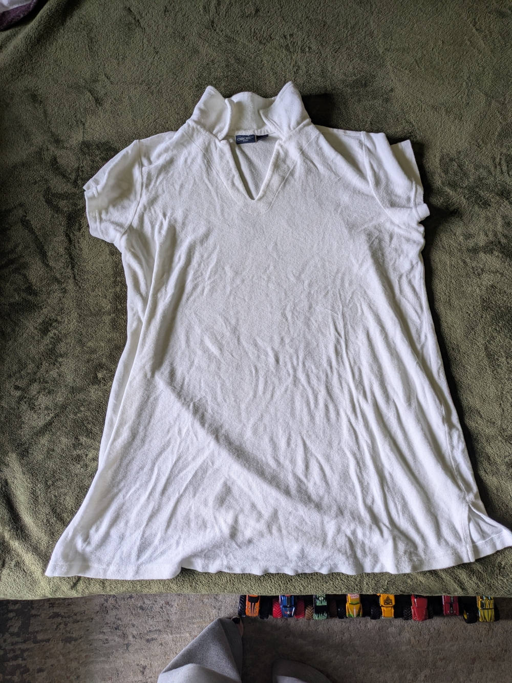 White Kids Short-Sleeve Towel Cover Up